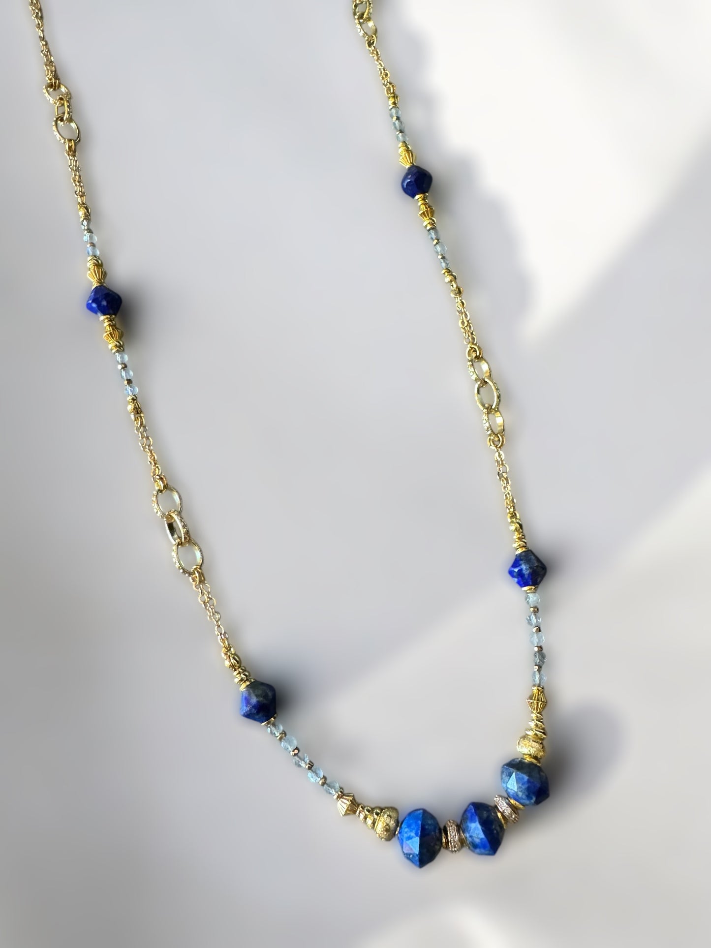 Sautoir Philippine en Lapis lazuli et Labradorite