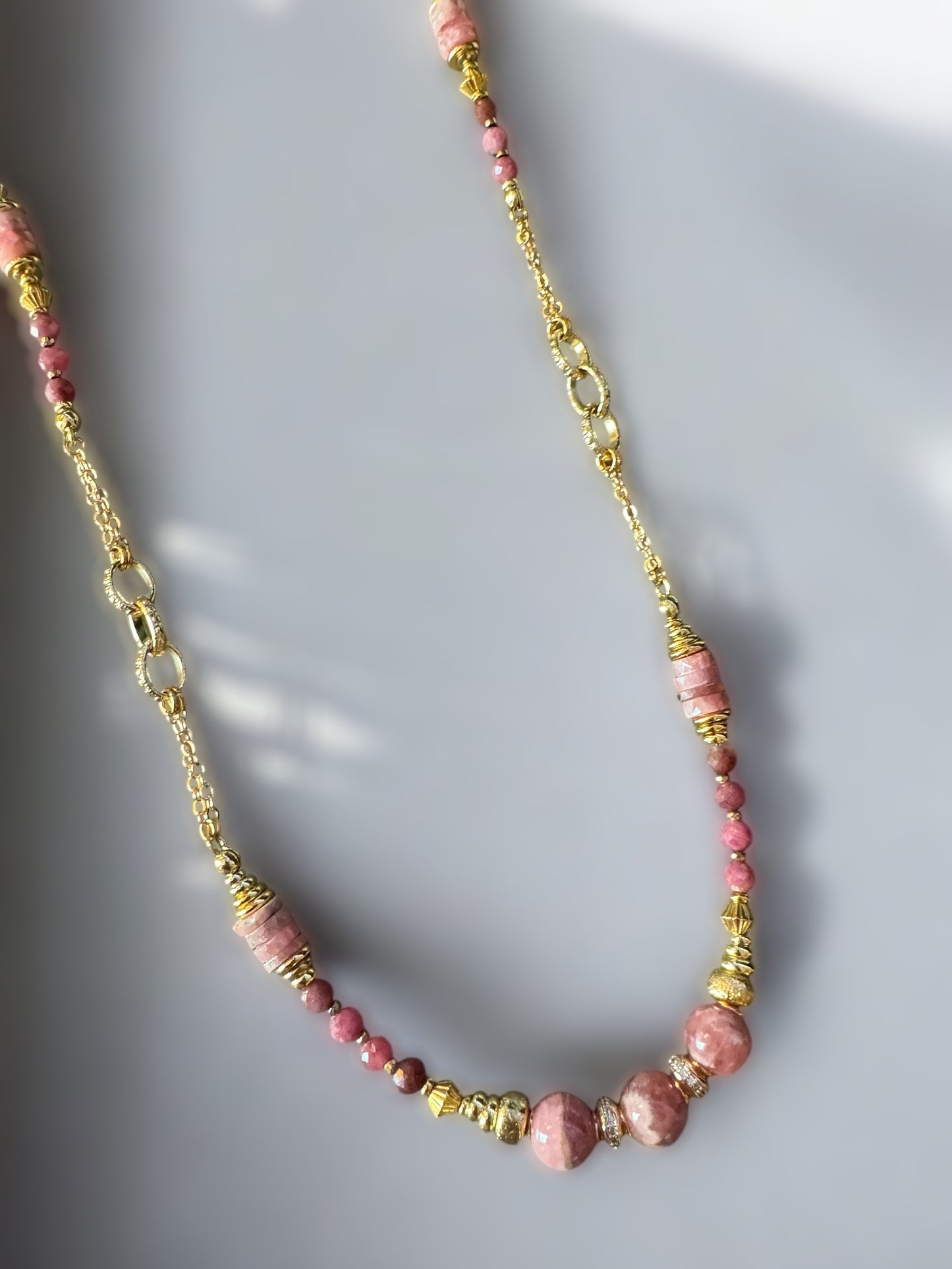 Sautoir Philippine en Rhodocrosite