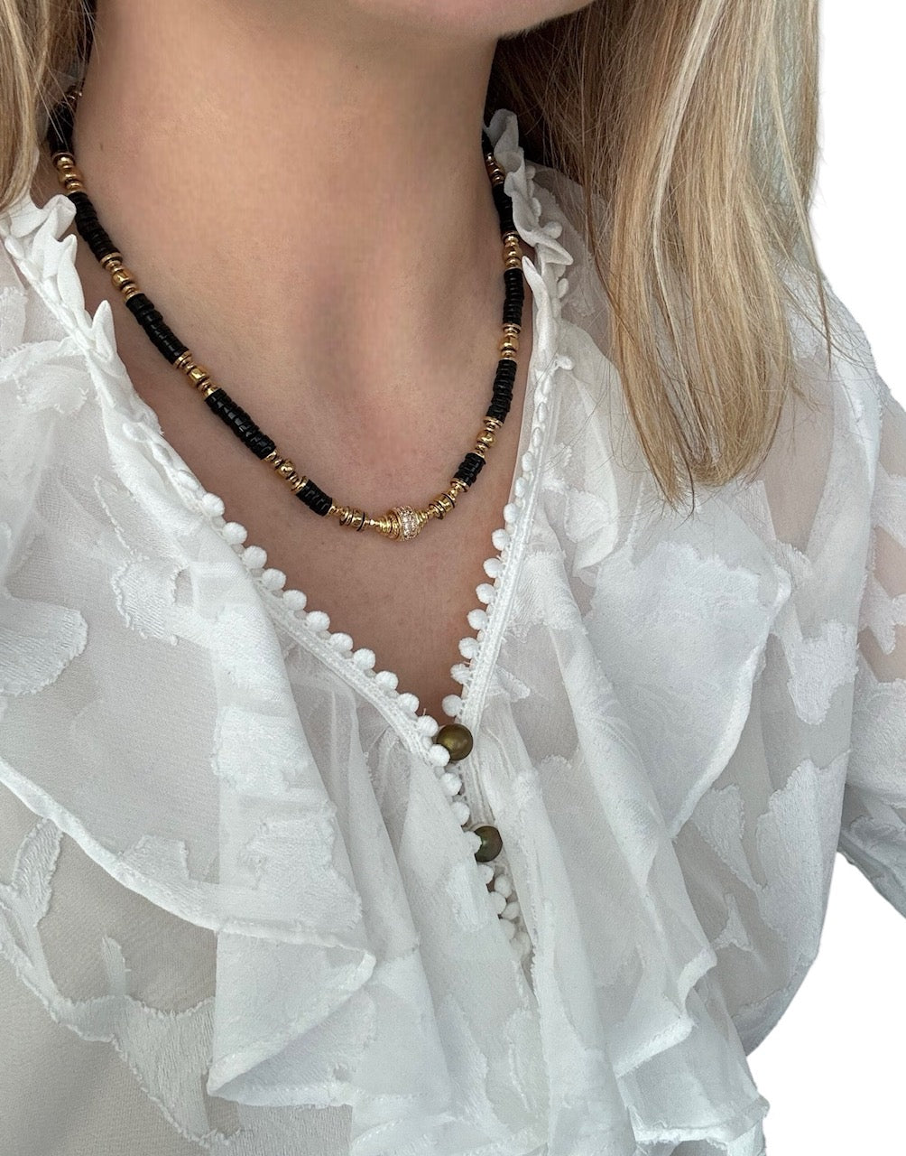 Collier Éclipse en onyx noir