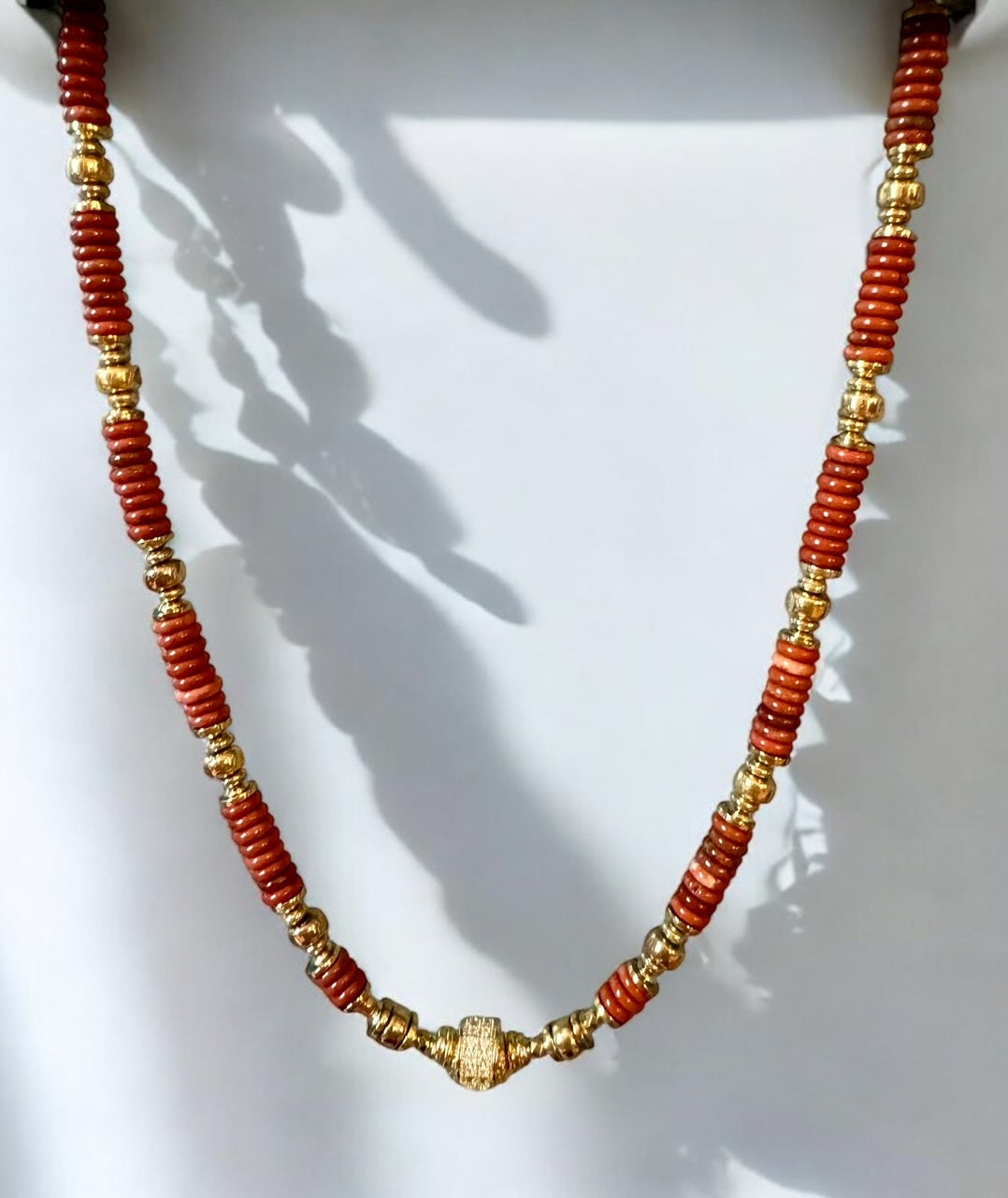 Collier Éclipse en Jaspe rouge