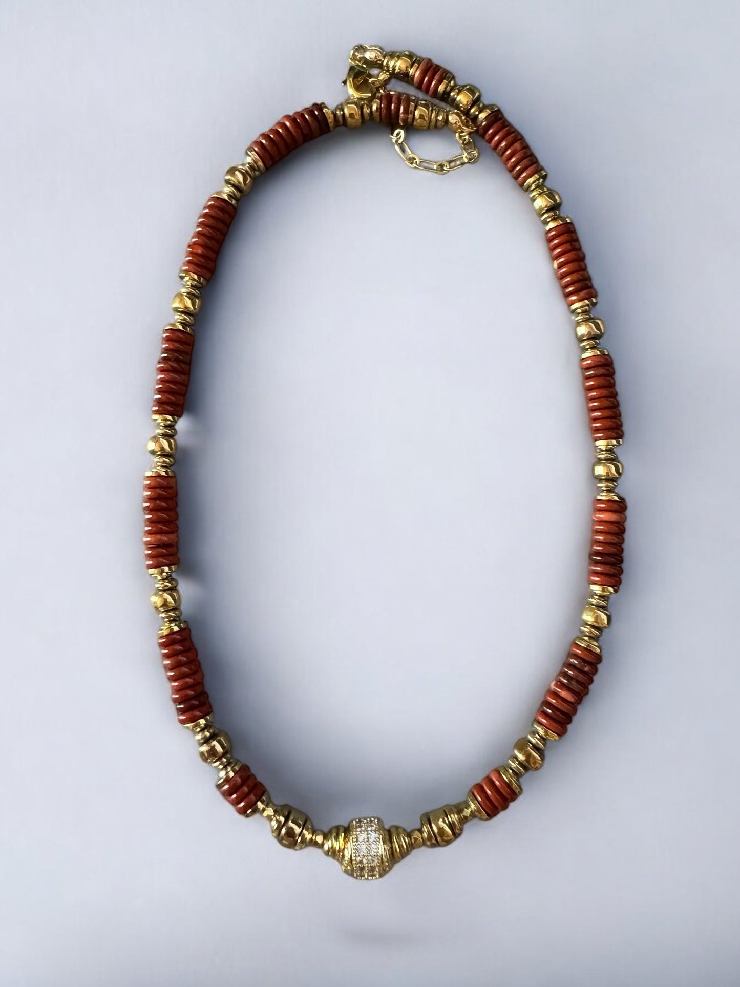Collier Éclipse en Jaspe rouge