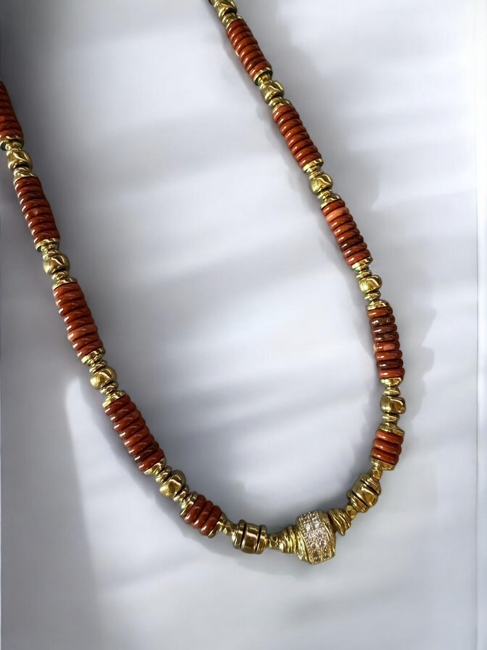 Collier Éclipse en Jaspe rouge