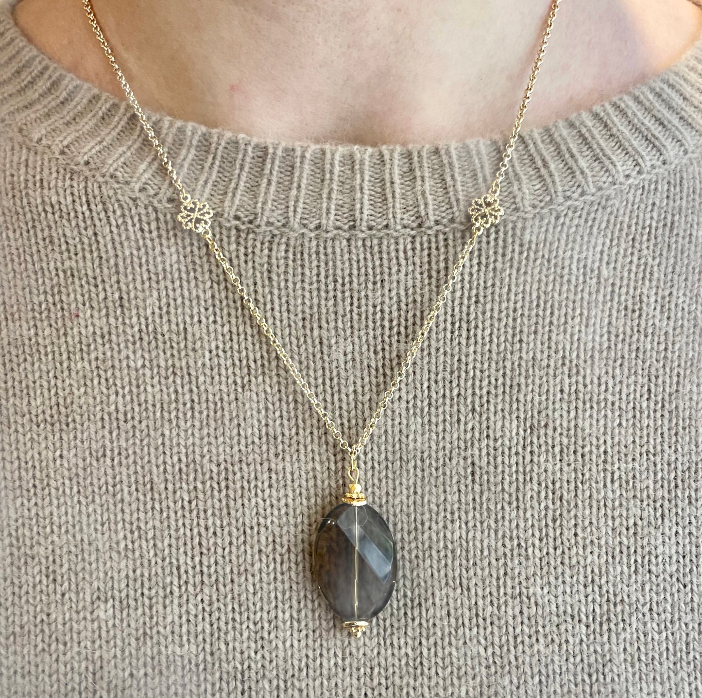 Collier Jaipur en Quartz fumé
