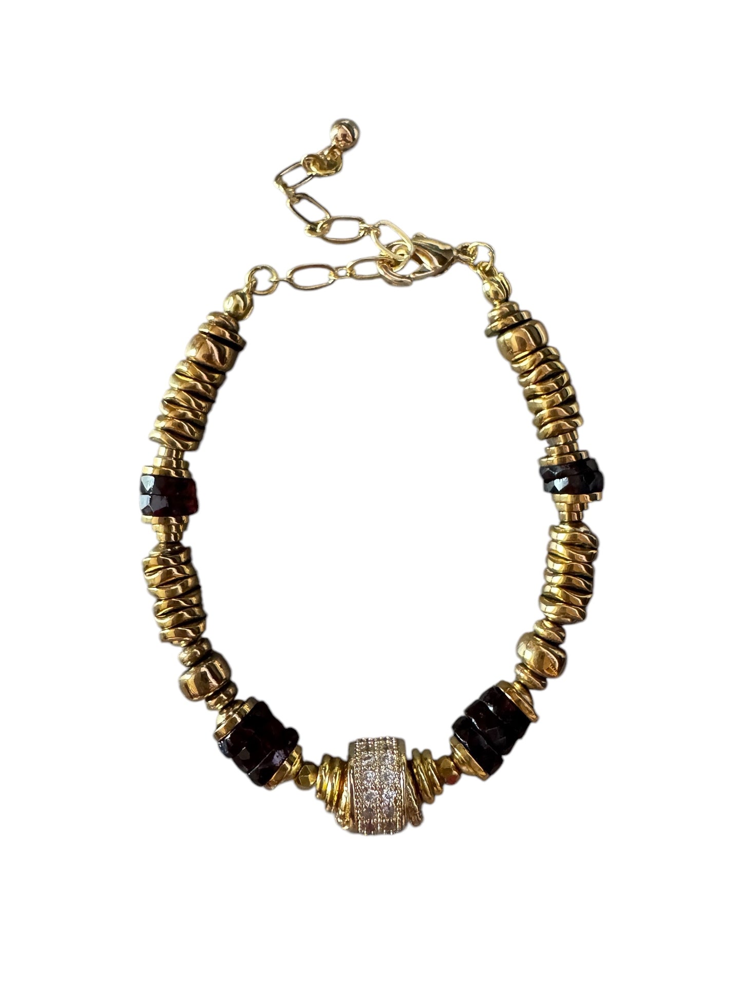 Bracelet Éclipse en Grenat et Hématites