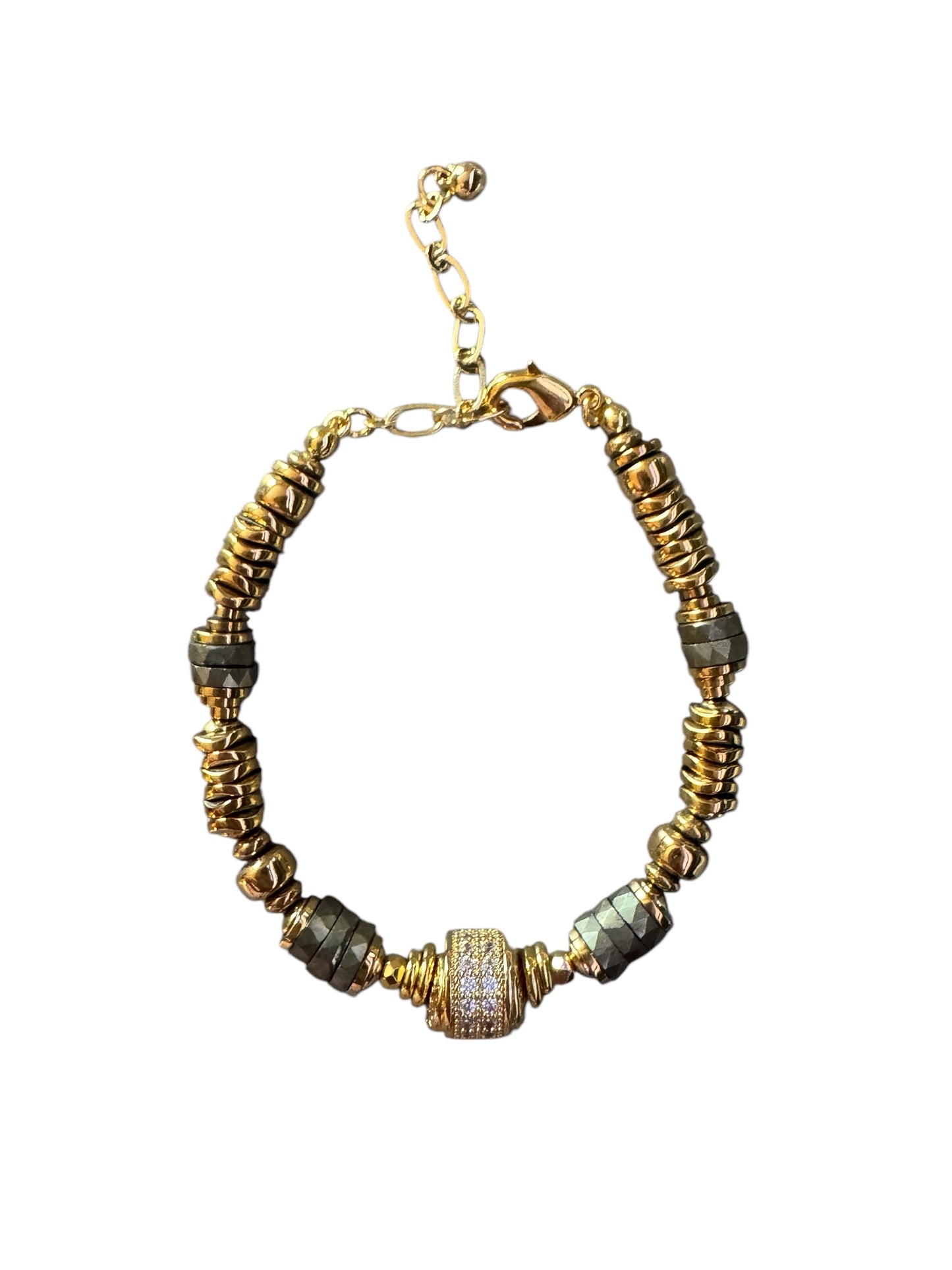 Bracelet Éclipse en Pyrite et Hématites