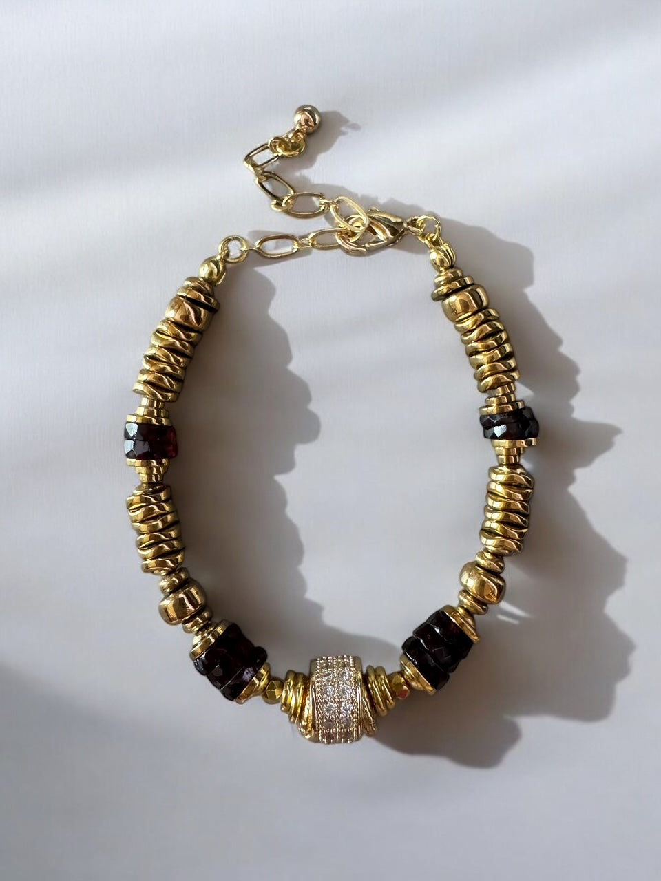 Bracelet Éclipse en Grenat et Hématites