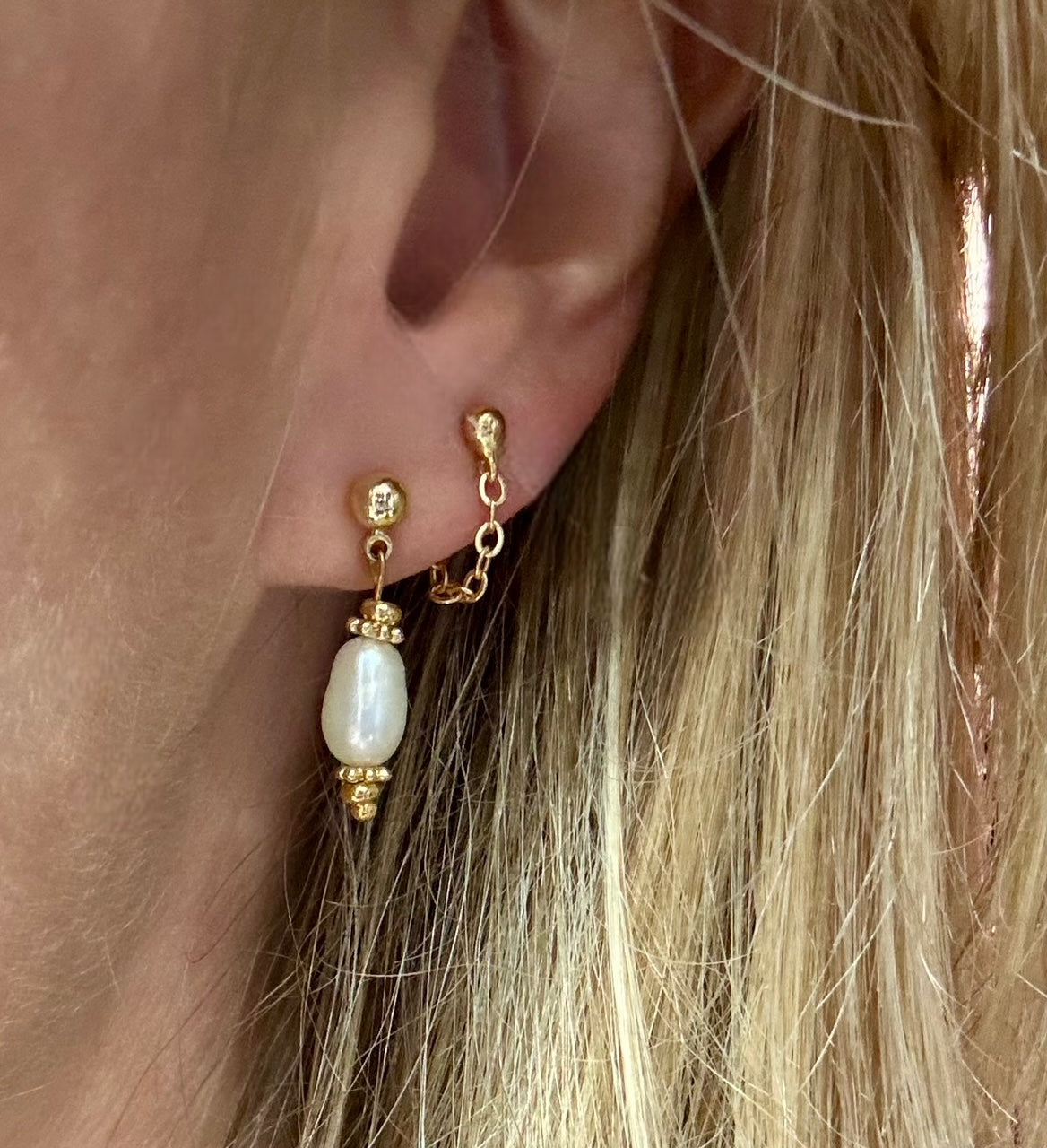 Boucles d'oreilles Orphée chaine fine courte
