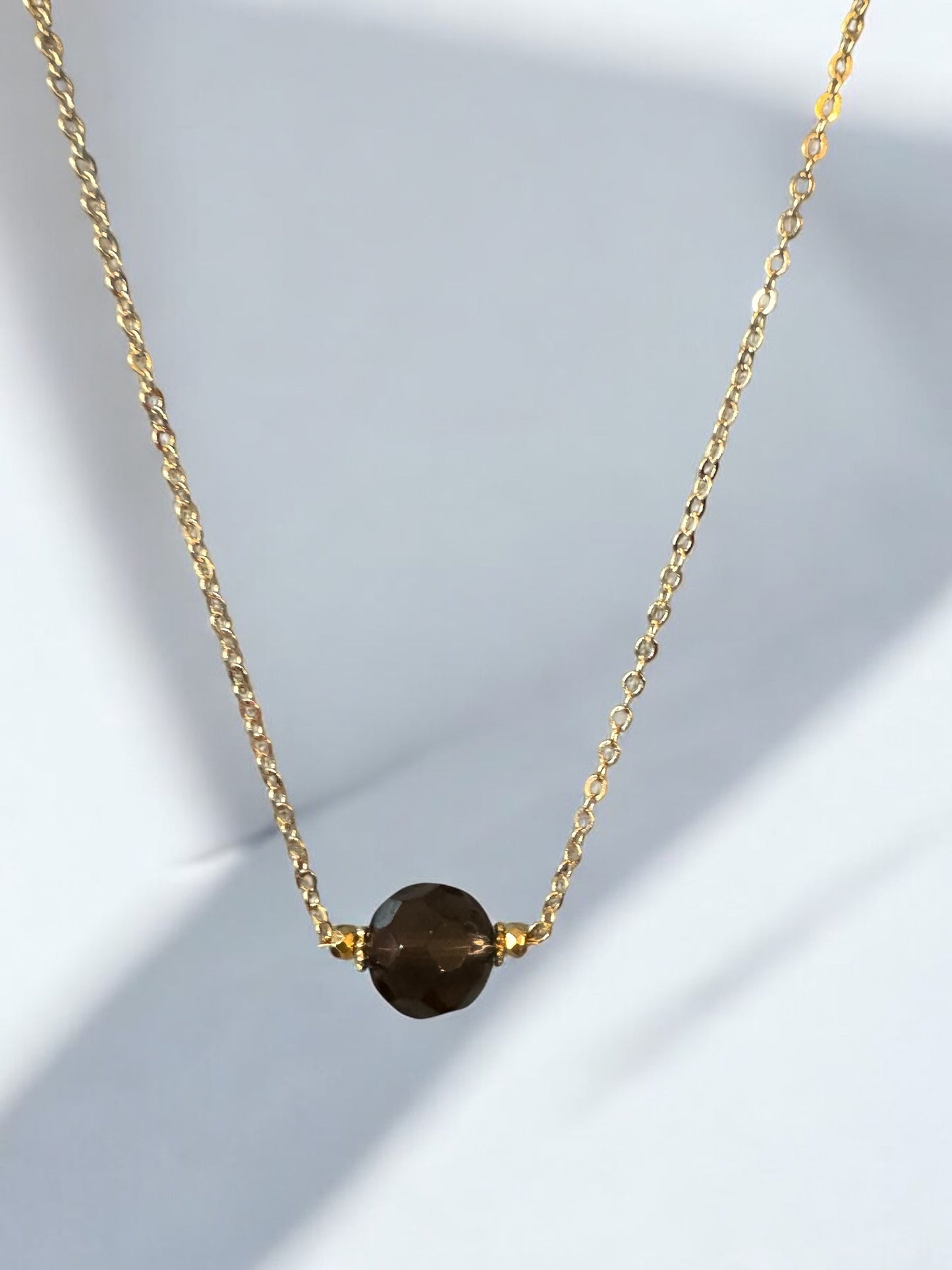 Collier Céleste en Quartz fumé