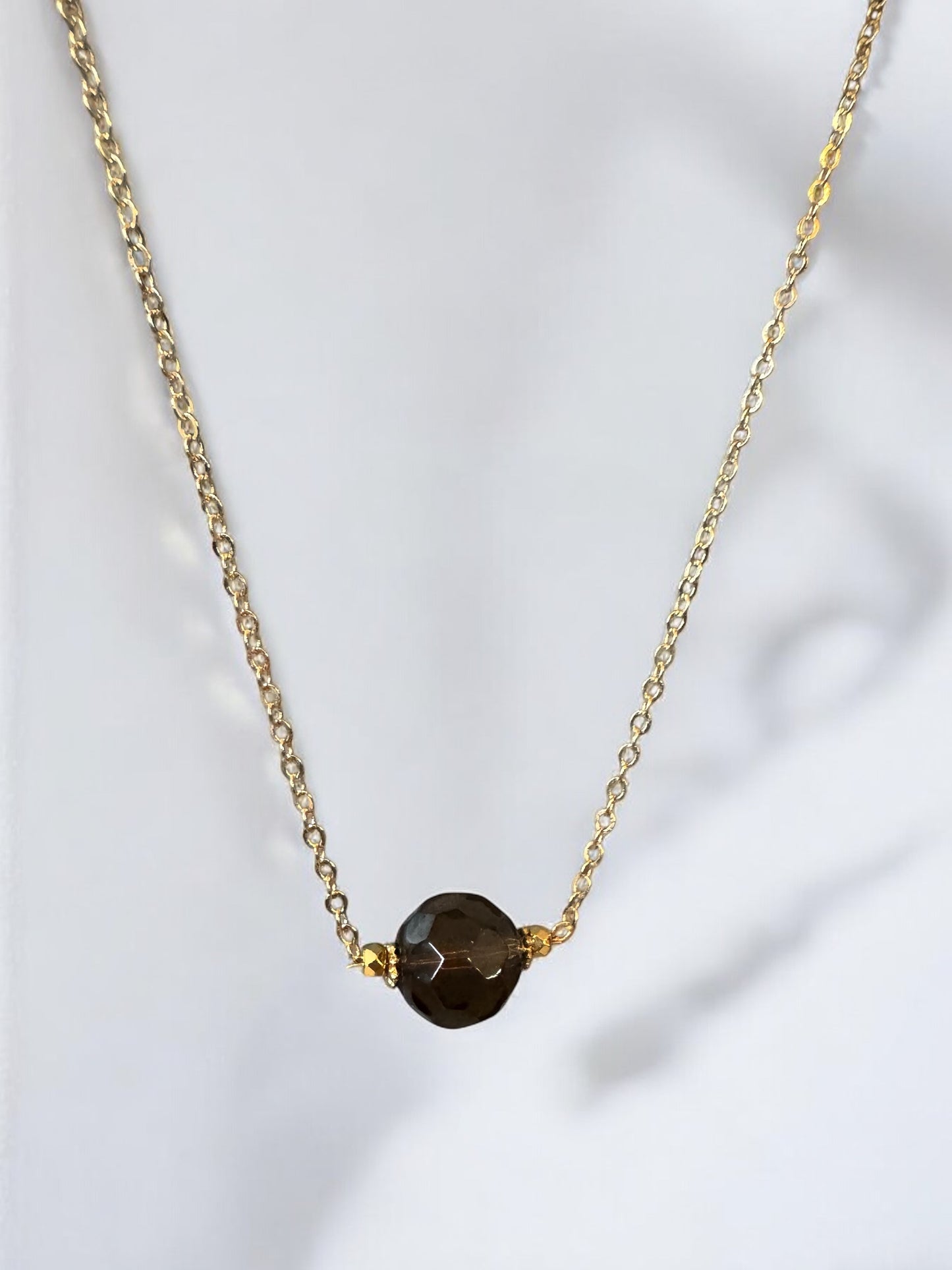 Collier Céleste en Quartz fumé