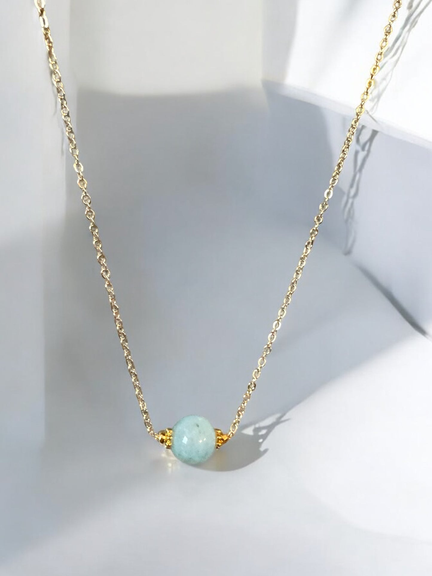 Collier Céleste en Aigue marine
