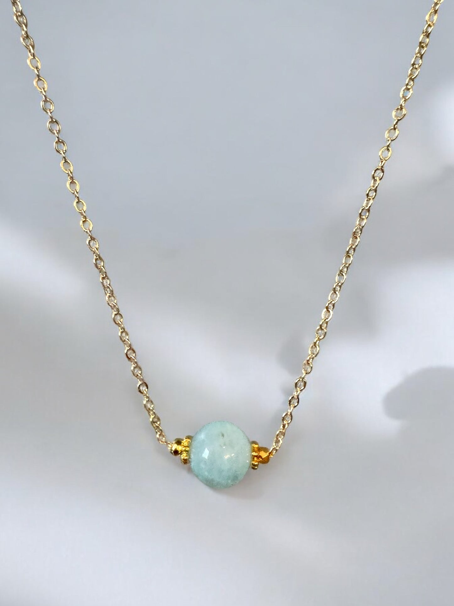 Collier Céleste en Aigue marine
