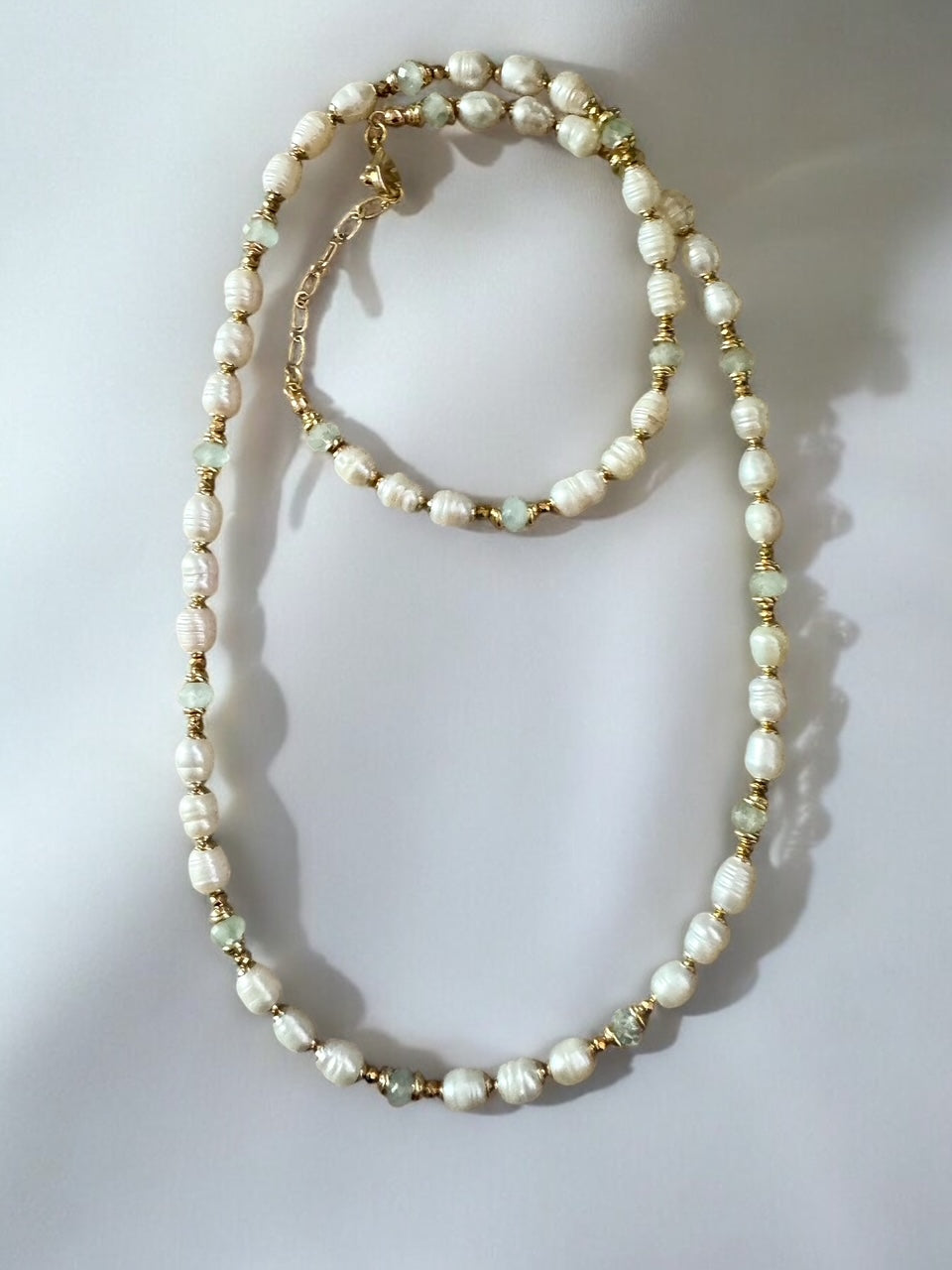 Sautoir Eugénie en Perles de culture et Aigue marine