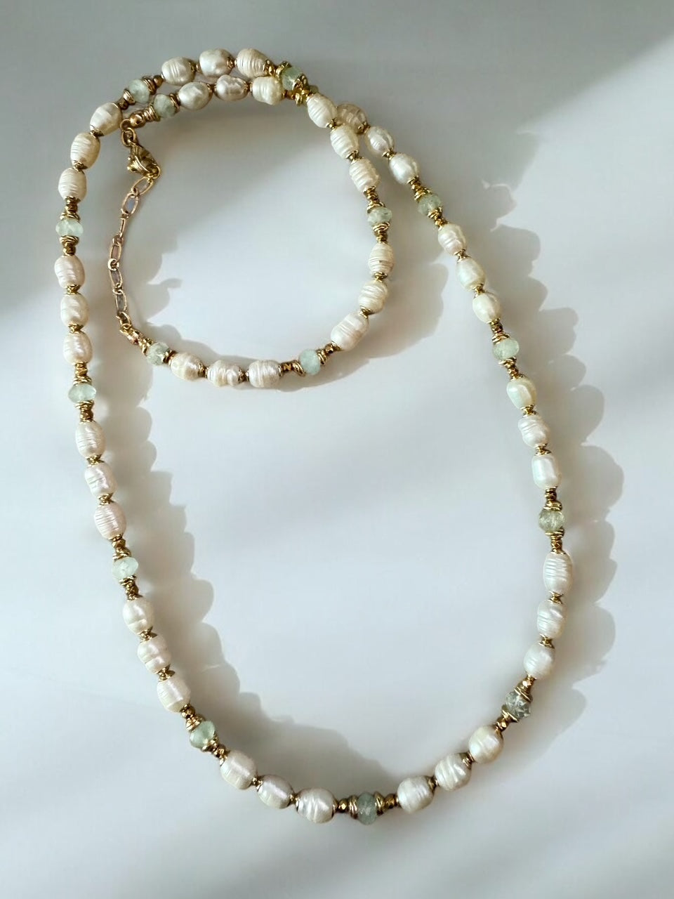Sautoir Eugénie en Perles de culture et Aigue marine