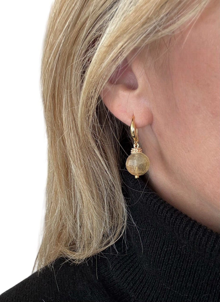 Boucles d'oreilles Diana en Citrine
