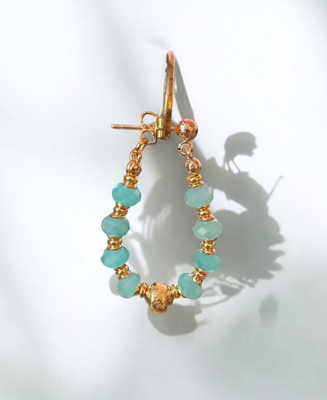 Boucles d'oreilles Diana créoles en Amazonite