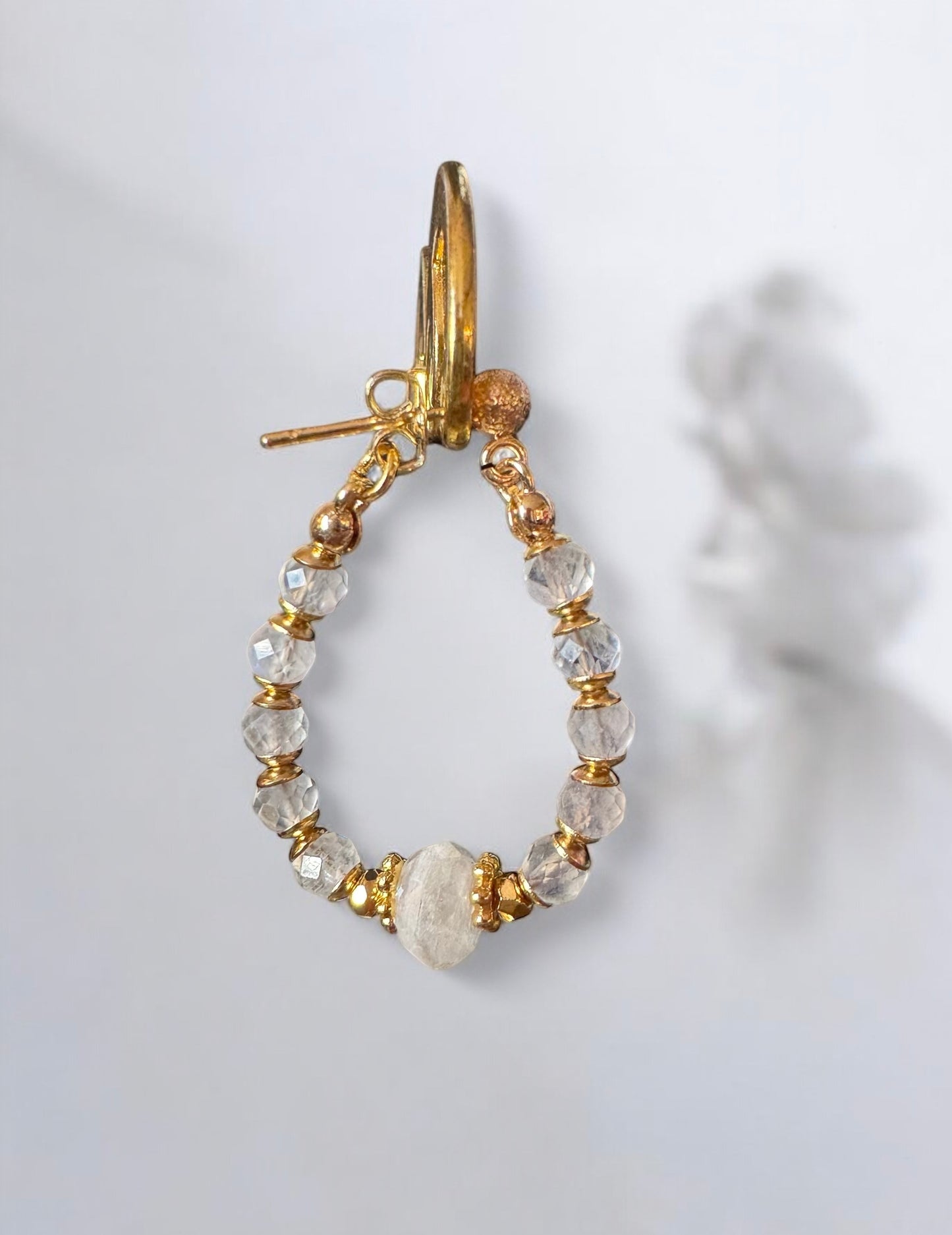 Boucles d'oreilles Diana créoles en Pierre de lune