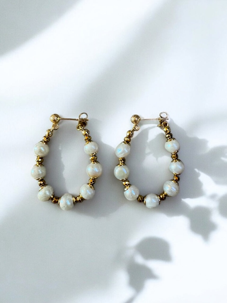Boucles d'oreilles Diana créoles en Perle de culture