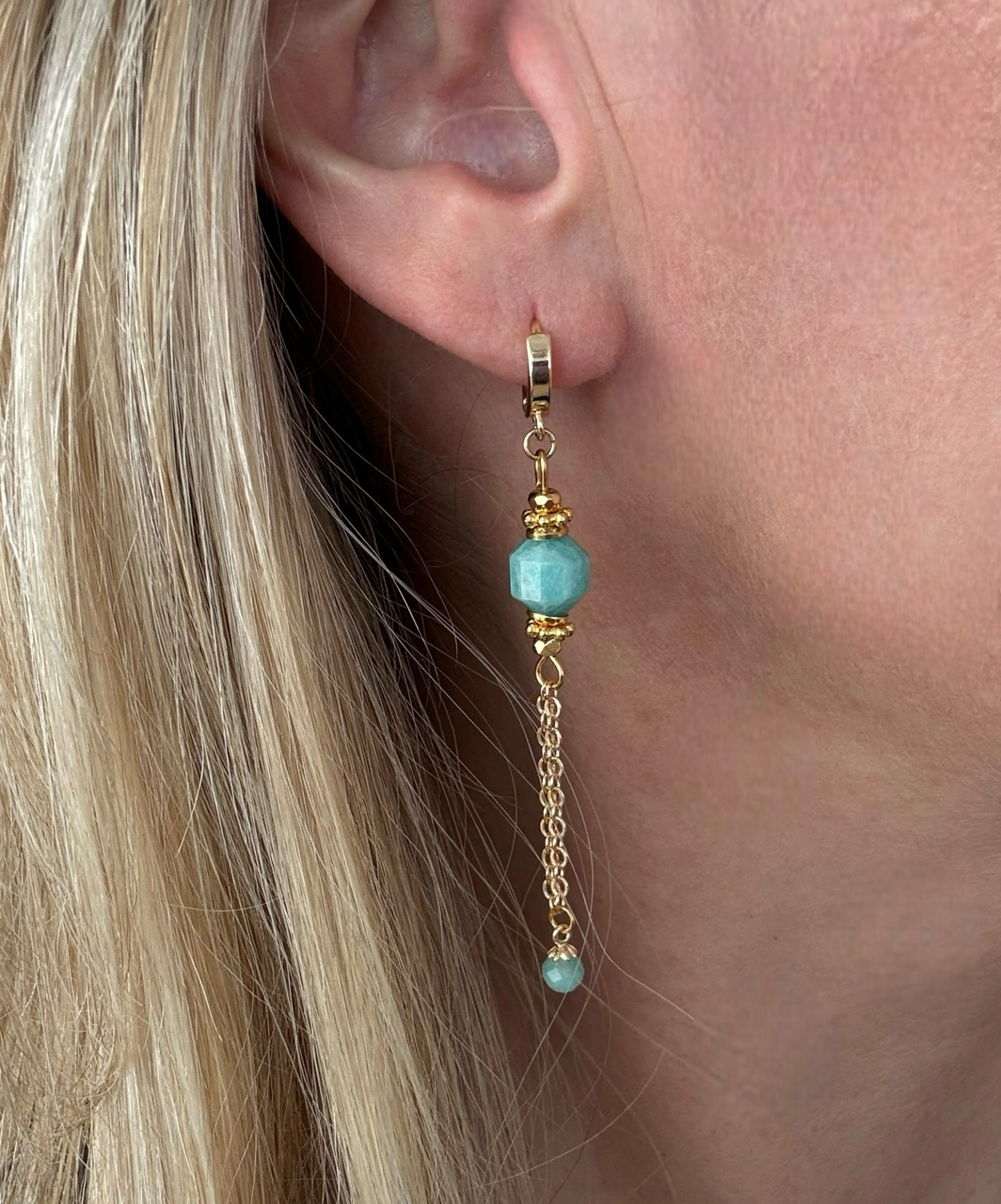 Boucles d'oreilles Lima en Amazonite