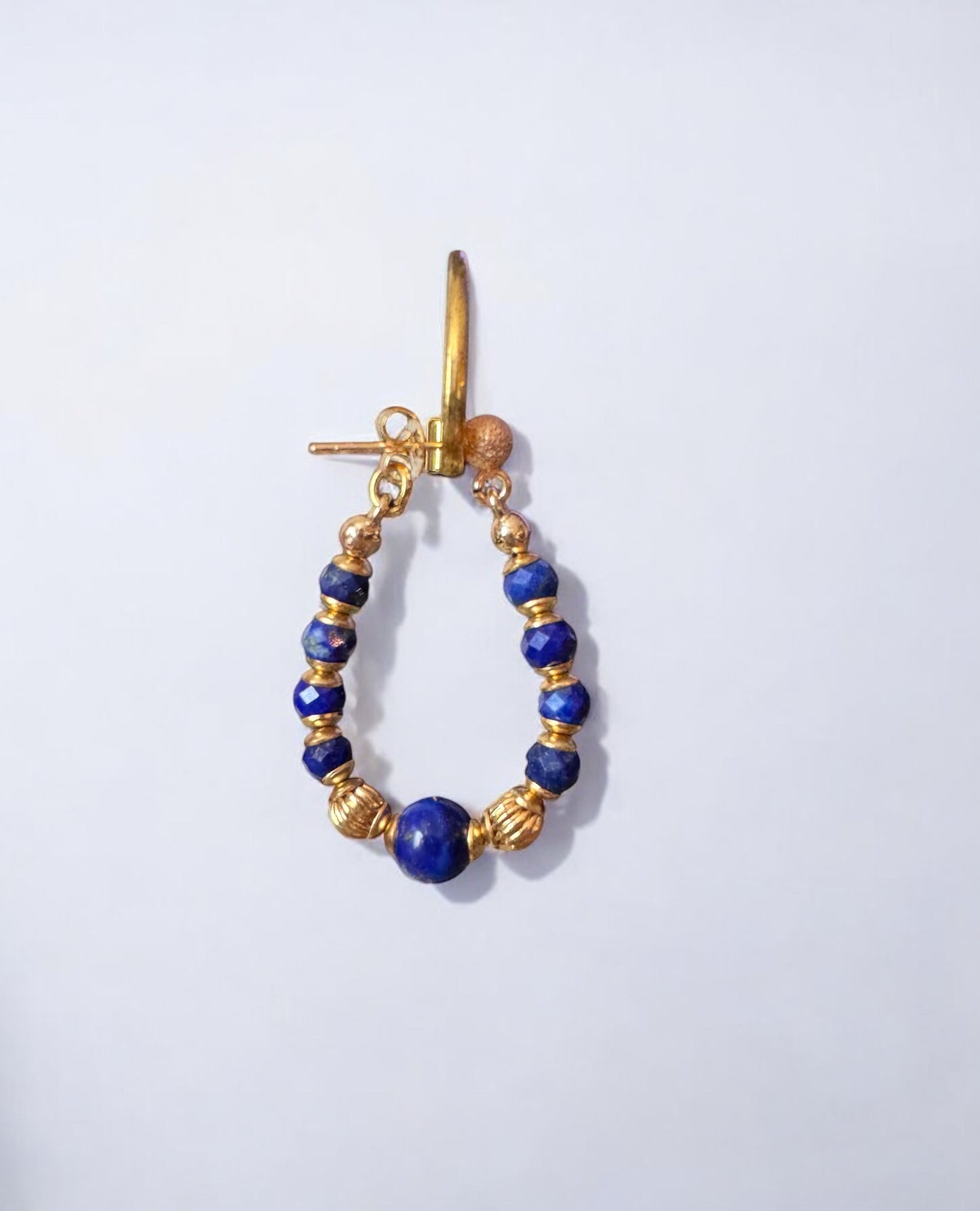 Boucles d'oreilles Diana créoles en Lapis lazuli