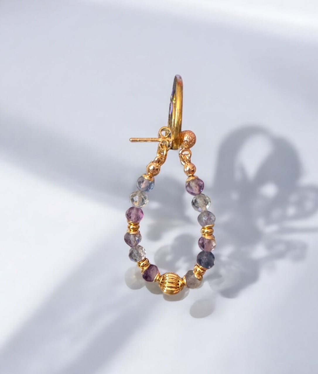 Boucles d'oreilles Diana créoles en Fluorite