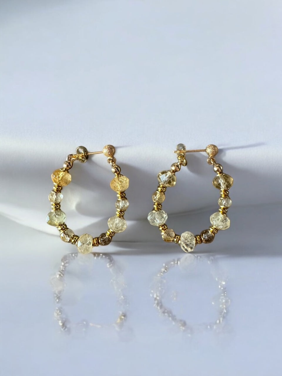 Boucles d'oreilles Diana créoles en Citrine