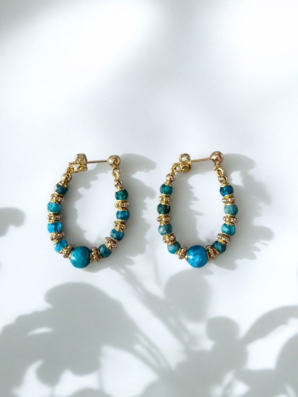 Boucles d'oreilles Diana créoles en Apatite