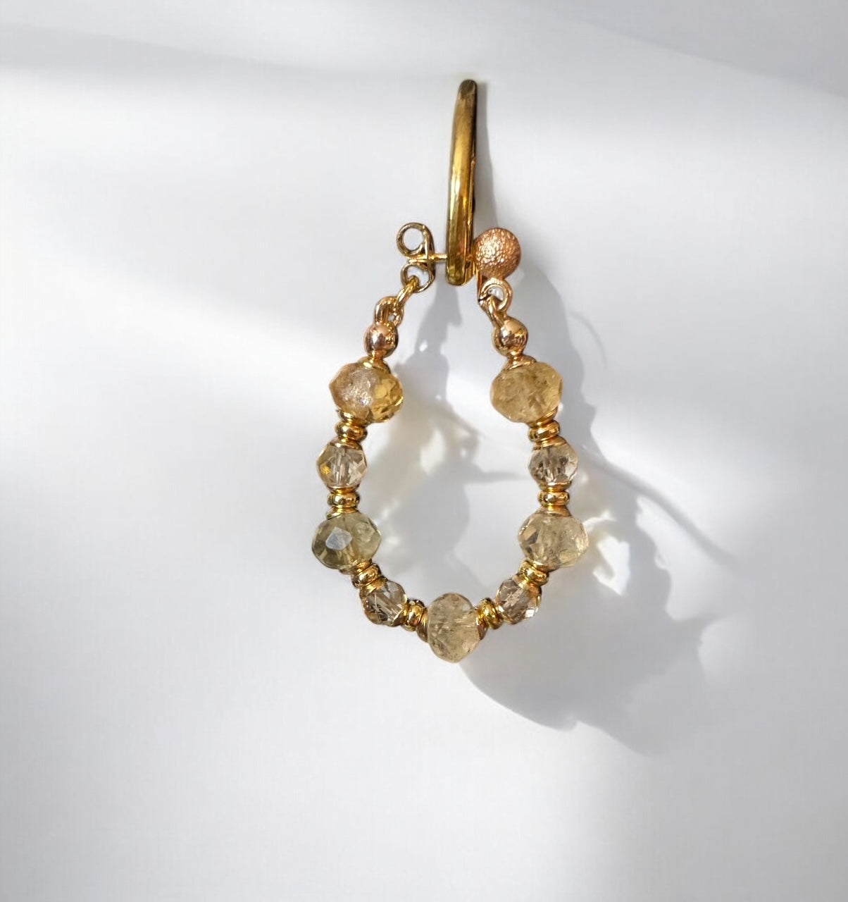 Boucles d'oreilles Diana créoles en Citrine