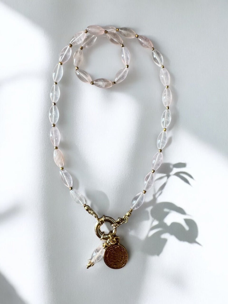 Collier Athena en Quartz rose