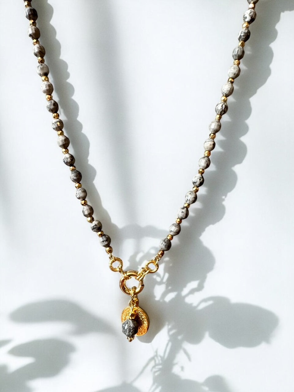 Collier Athena en Jaspe map grise