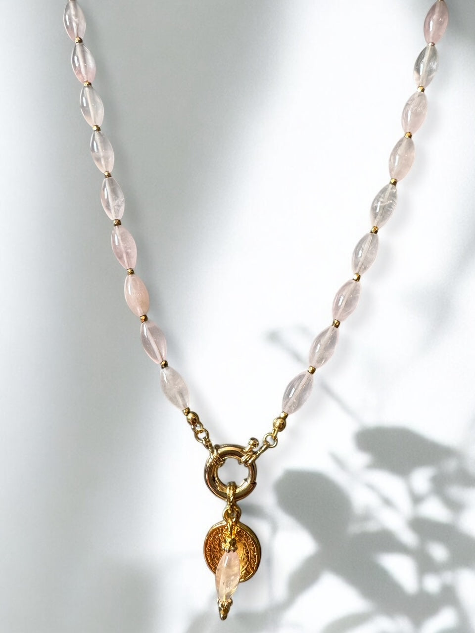 Collier Athena en Quartz rose