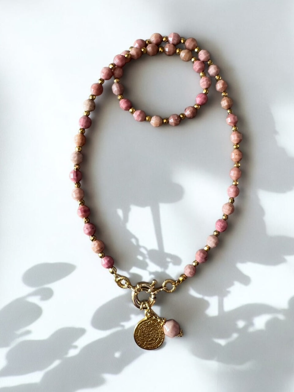 Collier Athena en Rhodonite