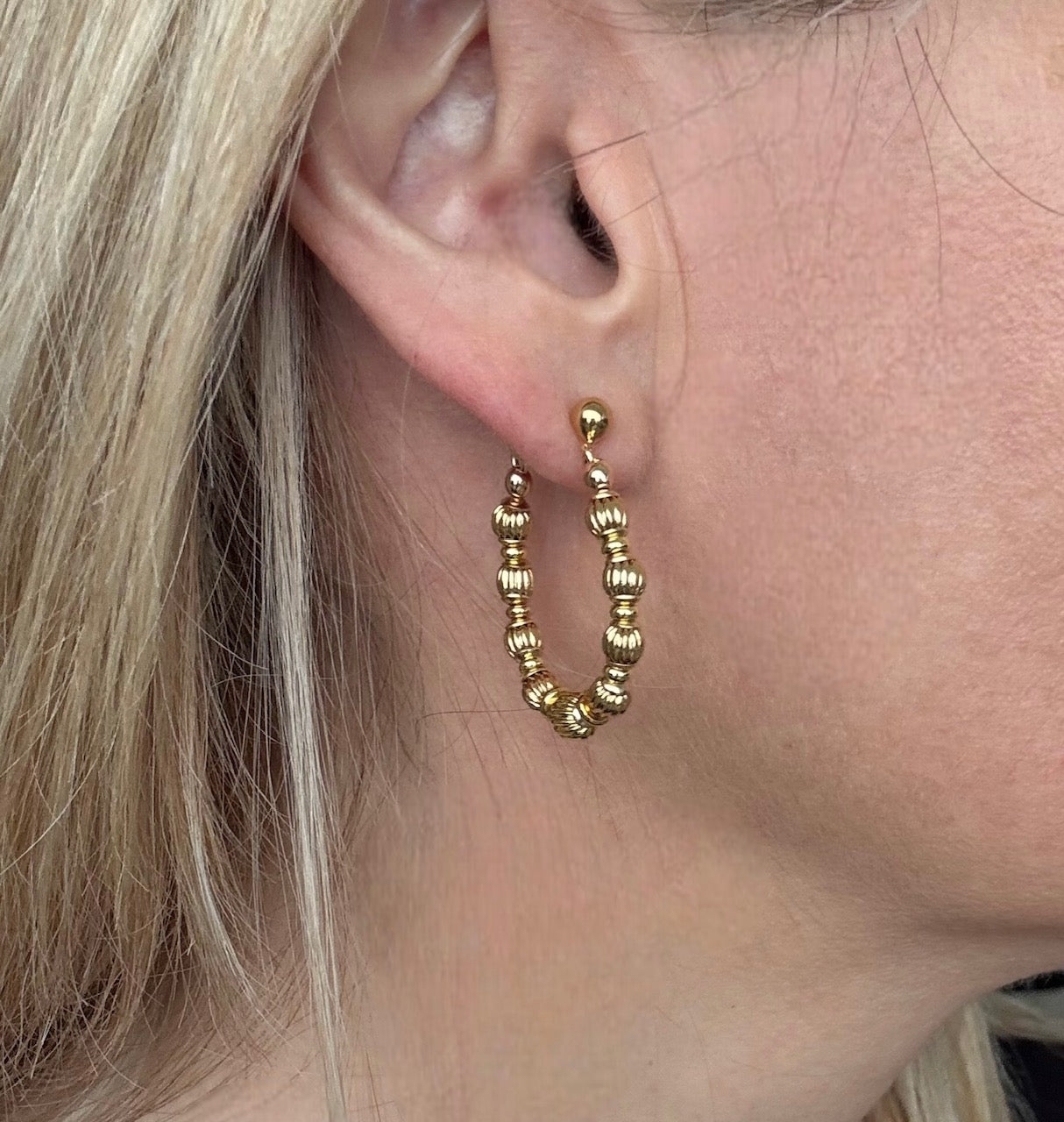 Boucles d'oreilles Diana créoles dorées