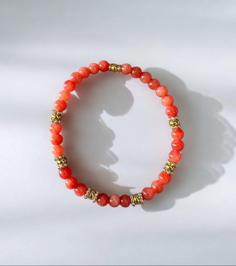 Bracelet Eden en Calcite corail pierres fines