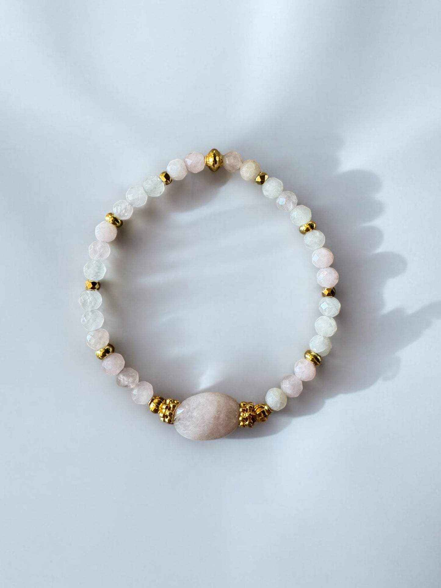 Bracelet Eden en Quartz rose ovale et pierres fines