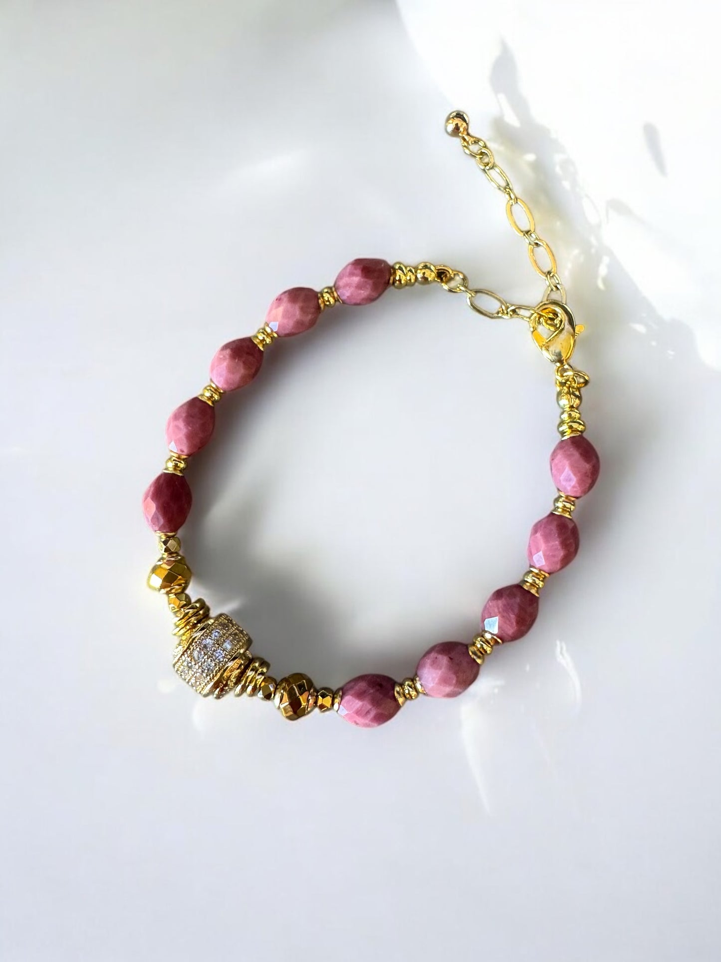 Bracelet Éclipse en Rhodonite