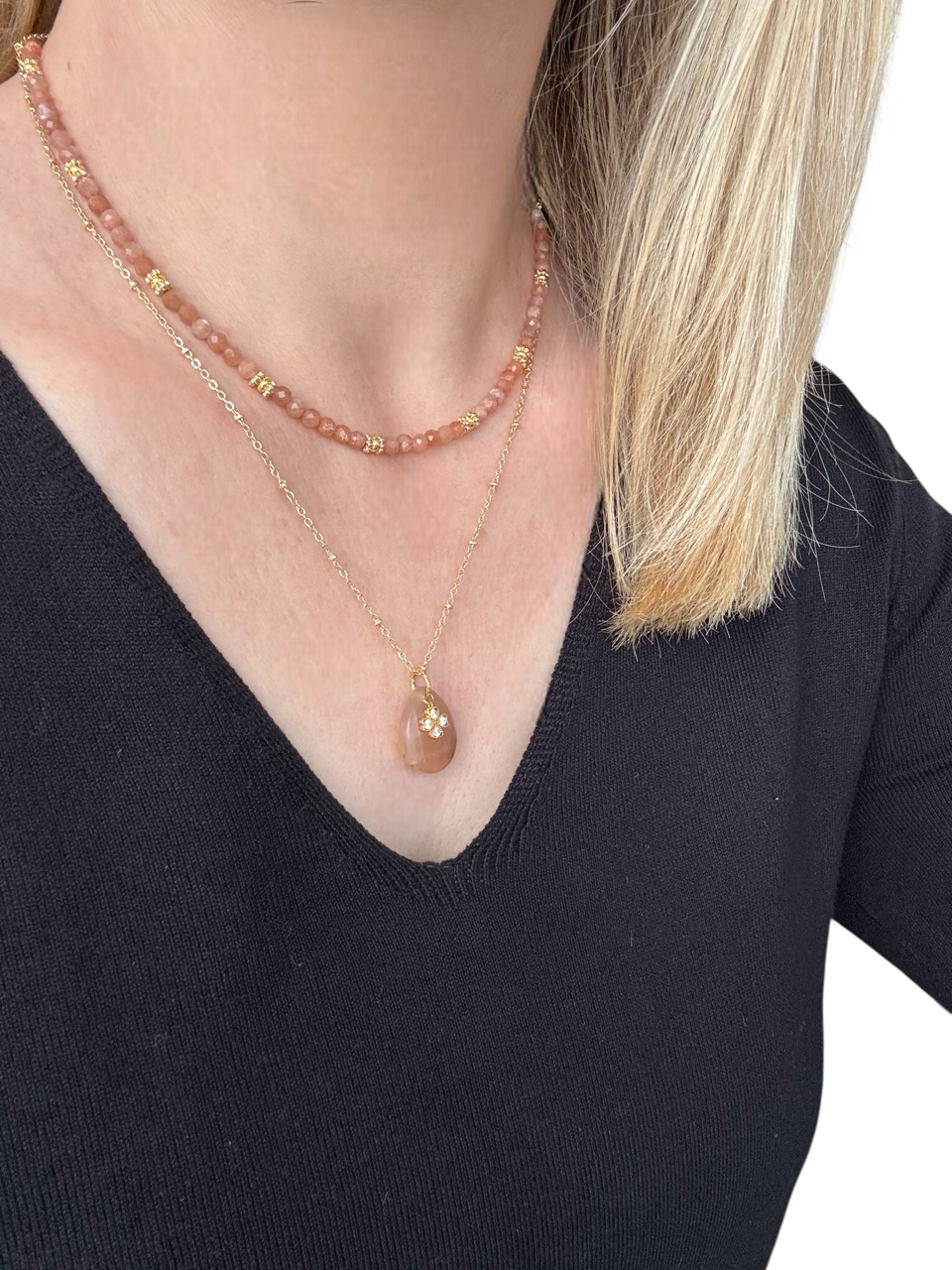Pendentif Lumina en Pierre de soleil