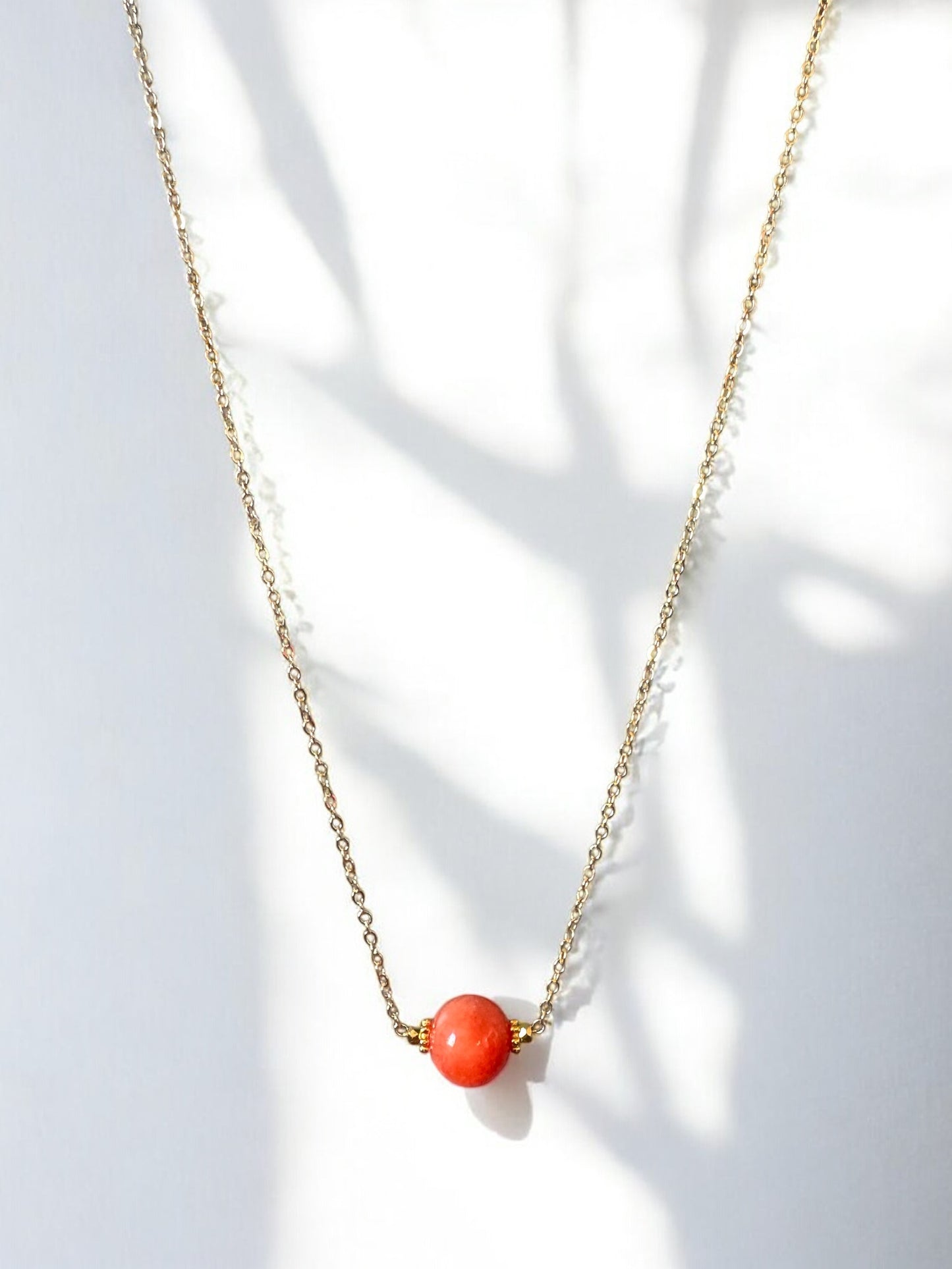 Collier Céleste en Calcite corail