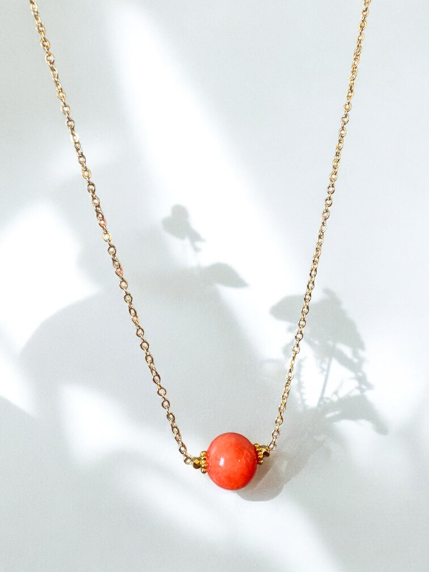 Collier Céleste en Calcite corail