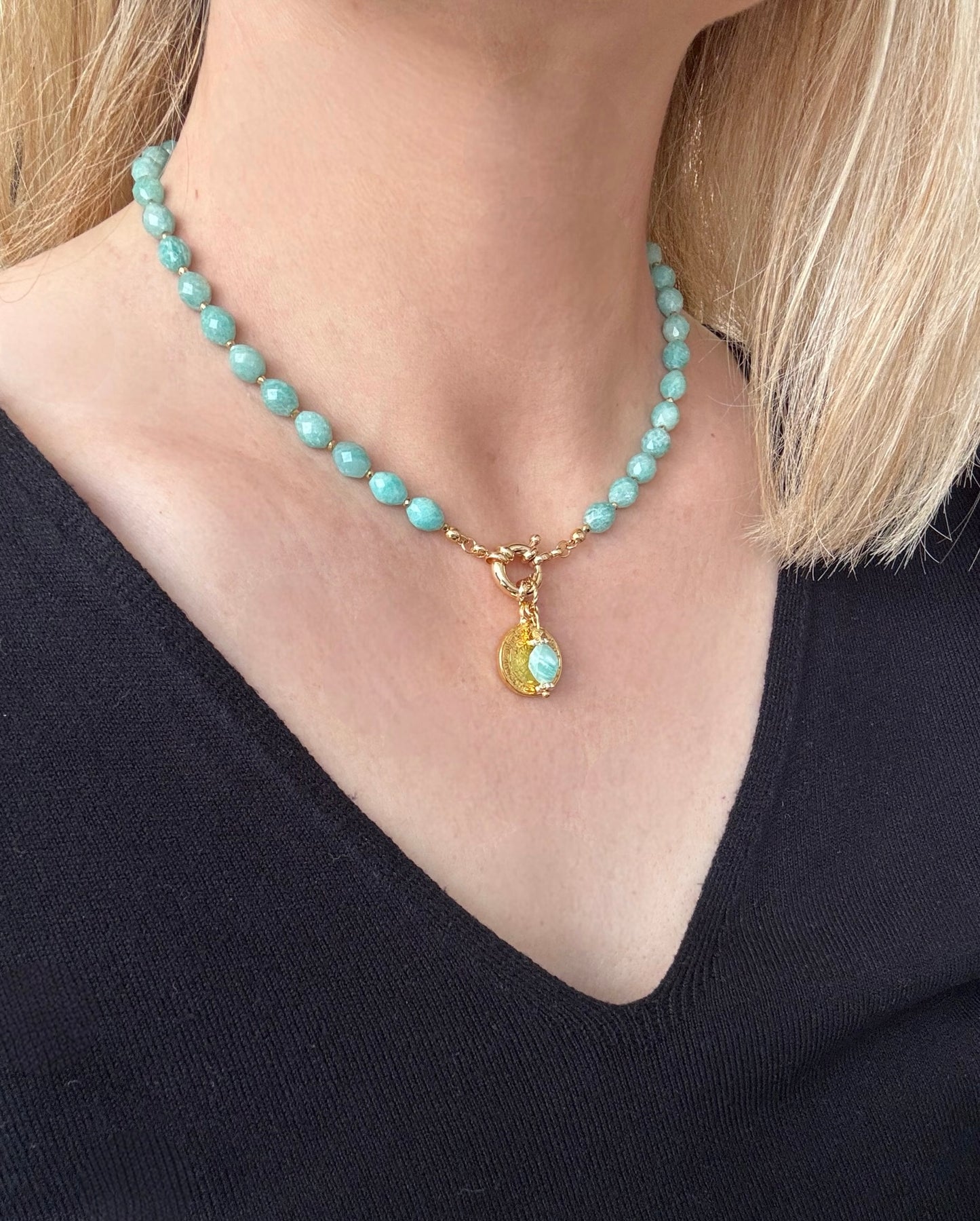 Collier Athena en Amazonite