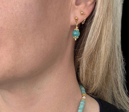 Boucles d'oreilles Luna en Amazonite