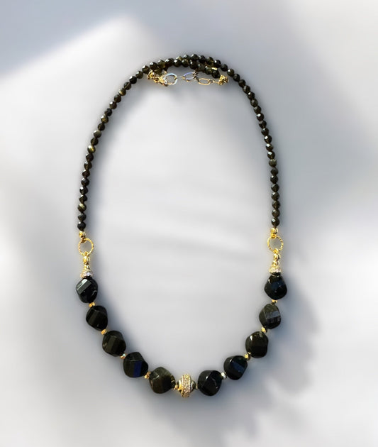 Collier Frida en Obsidienne dorée