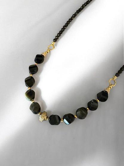 Collier Frida en Obsidienne dorée