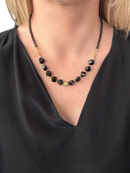 Collier Frida en Obsidienne dorée