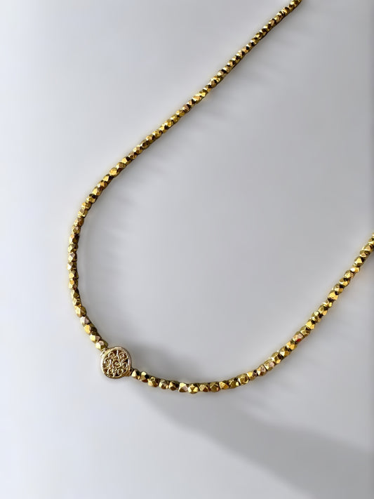 Collier Orphée palet filigrane