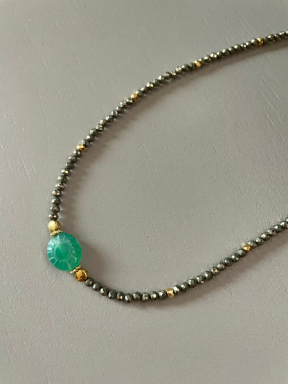 Collier Mahana en Onyx vert