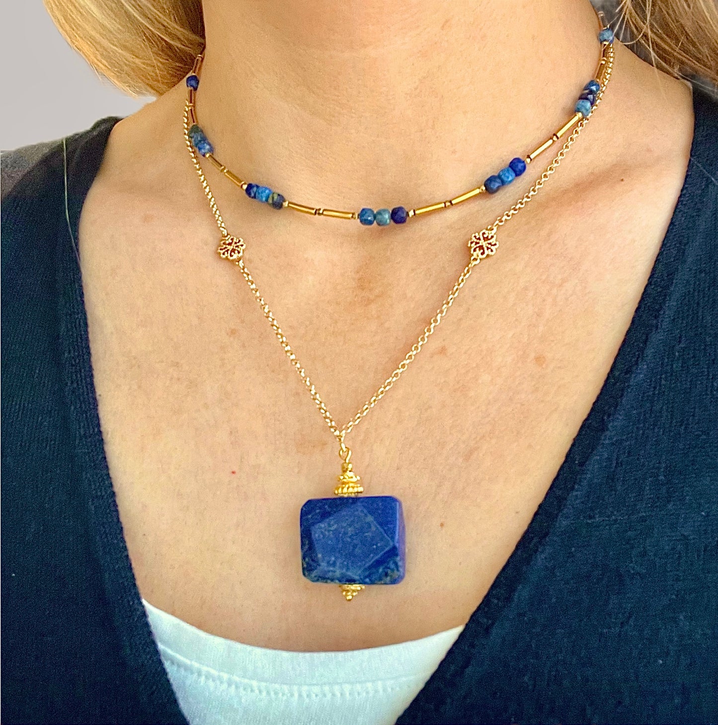 Collier Jasmine en Lapis lazuli