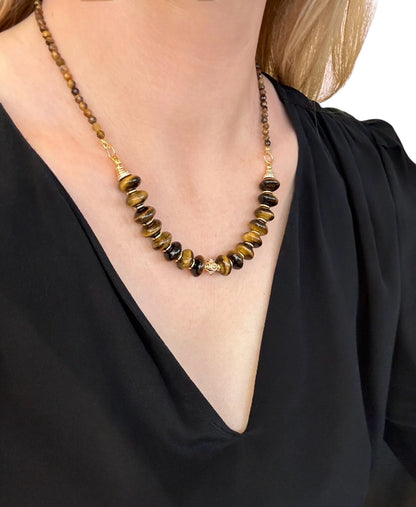 Collier Frida en Oeil de tigre