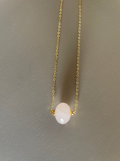 Collier Céleste en Quartz Rose