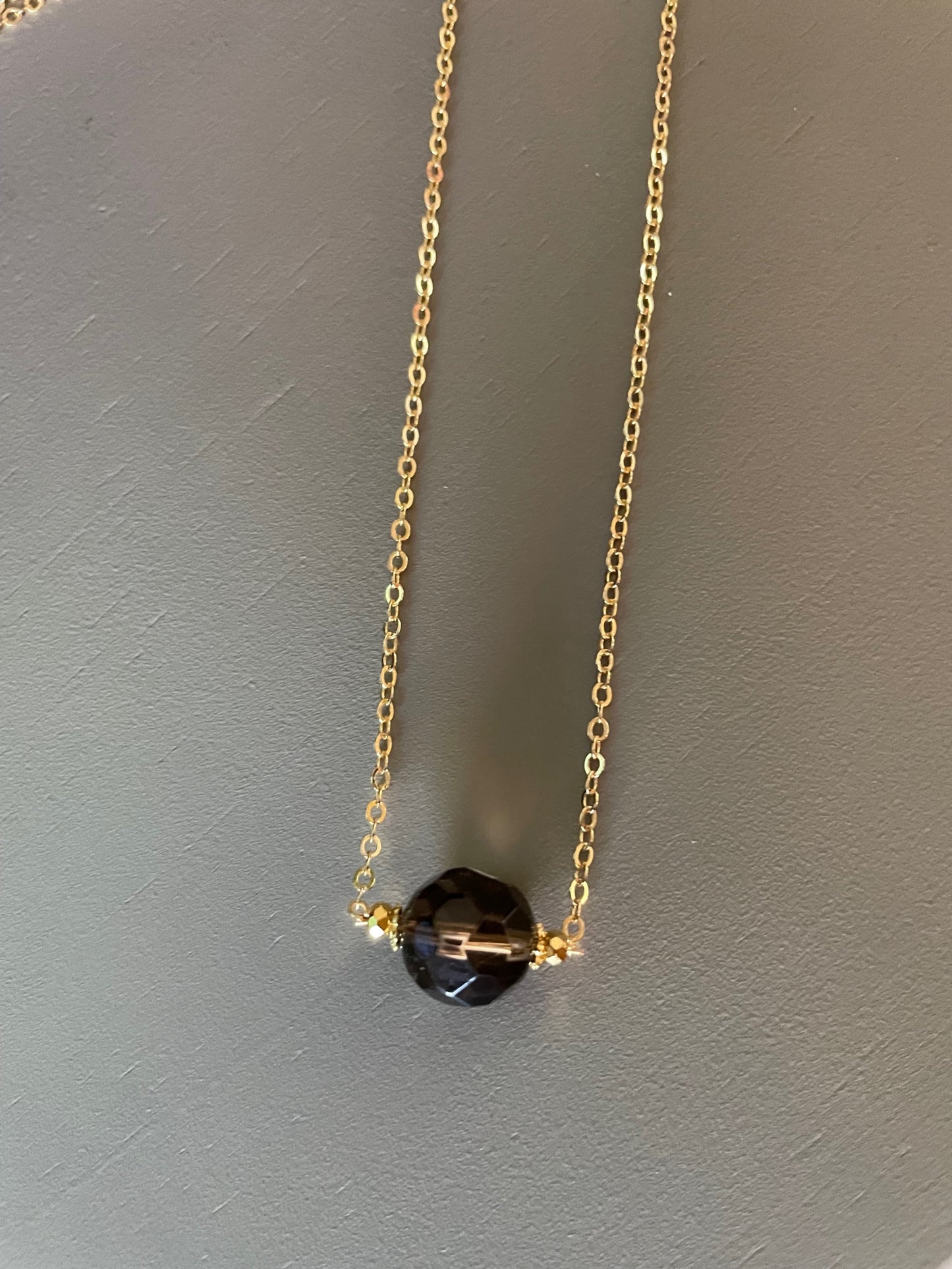 Collier Céleste en Quartz fumé