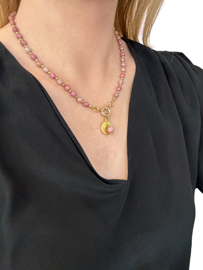 Collier Athena en Rhodonite